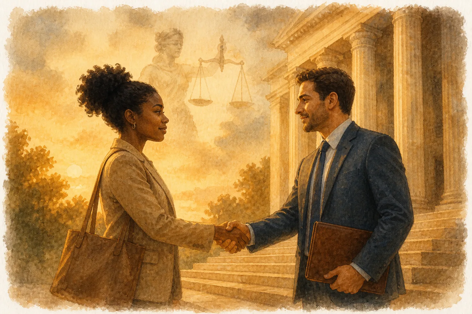 Watercolor illustration of shared-risk contingent representation