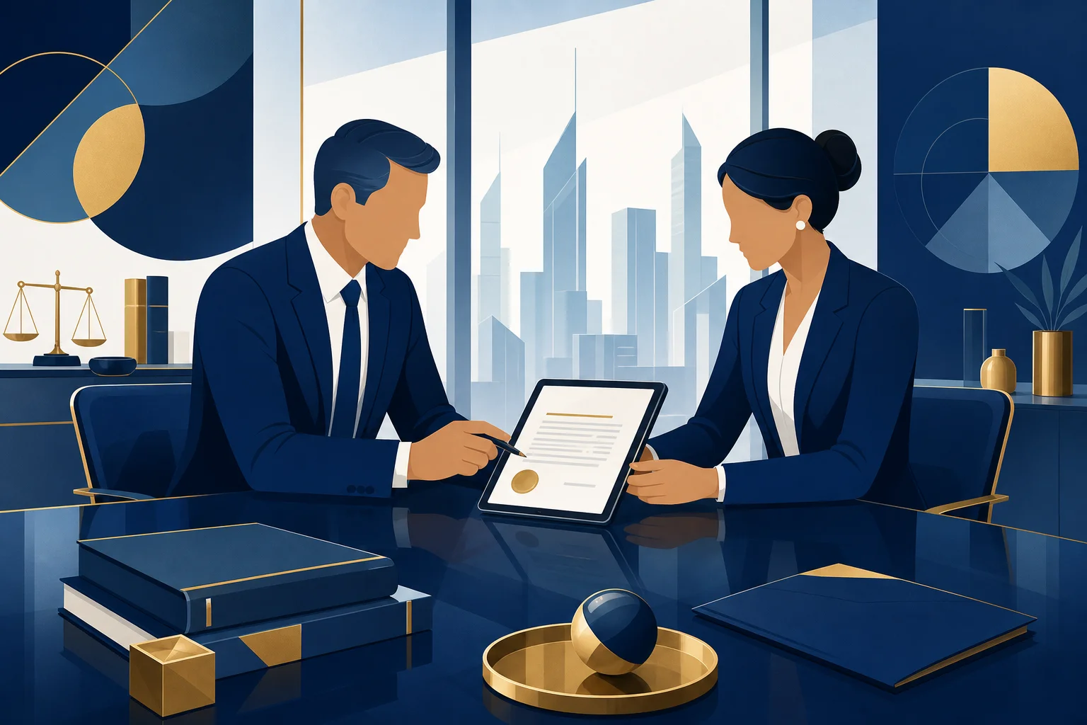 Illustration of executive contract and severance negotiation