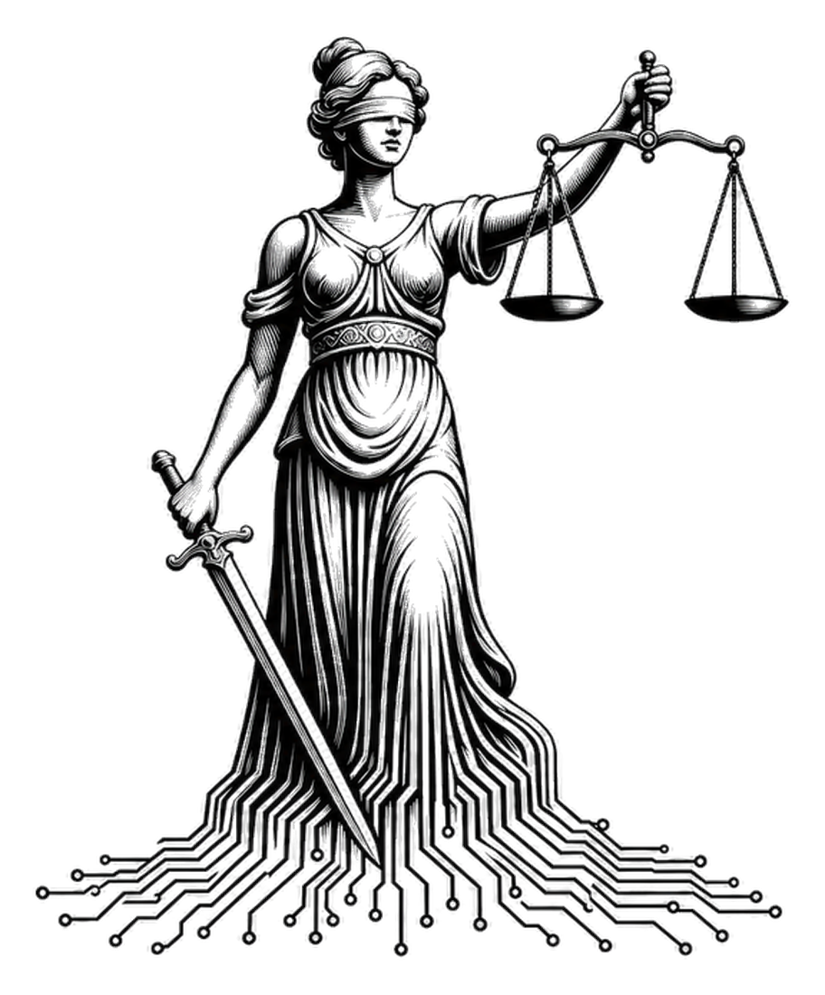 Lady Justice illustration — representing employees since 2014