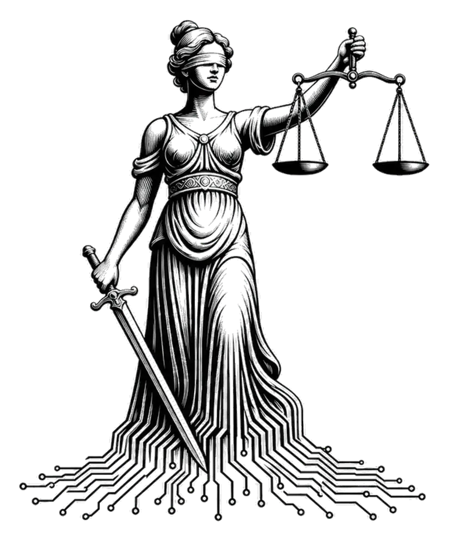 Lady Justice illustration — representing employees since 2014